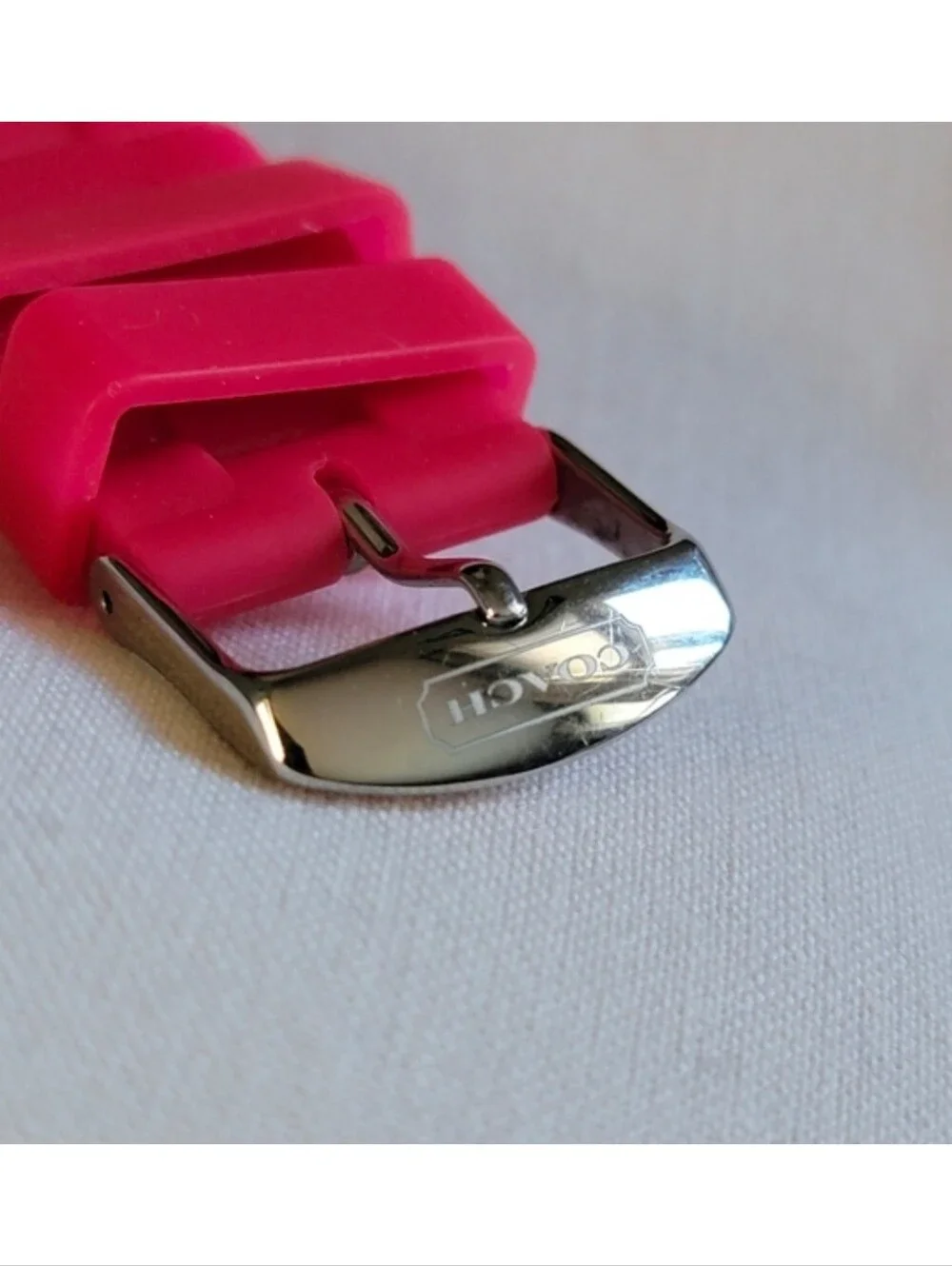 Coach Andee Pink Silicone Stainless Steel Watch Box Y2K NWOT